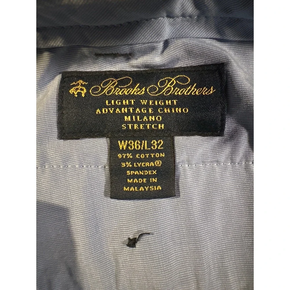 Brooks Brothers Milano Advantage Chino Pants Mens 36x32 Gray Stretch Lightweight